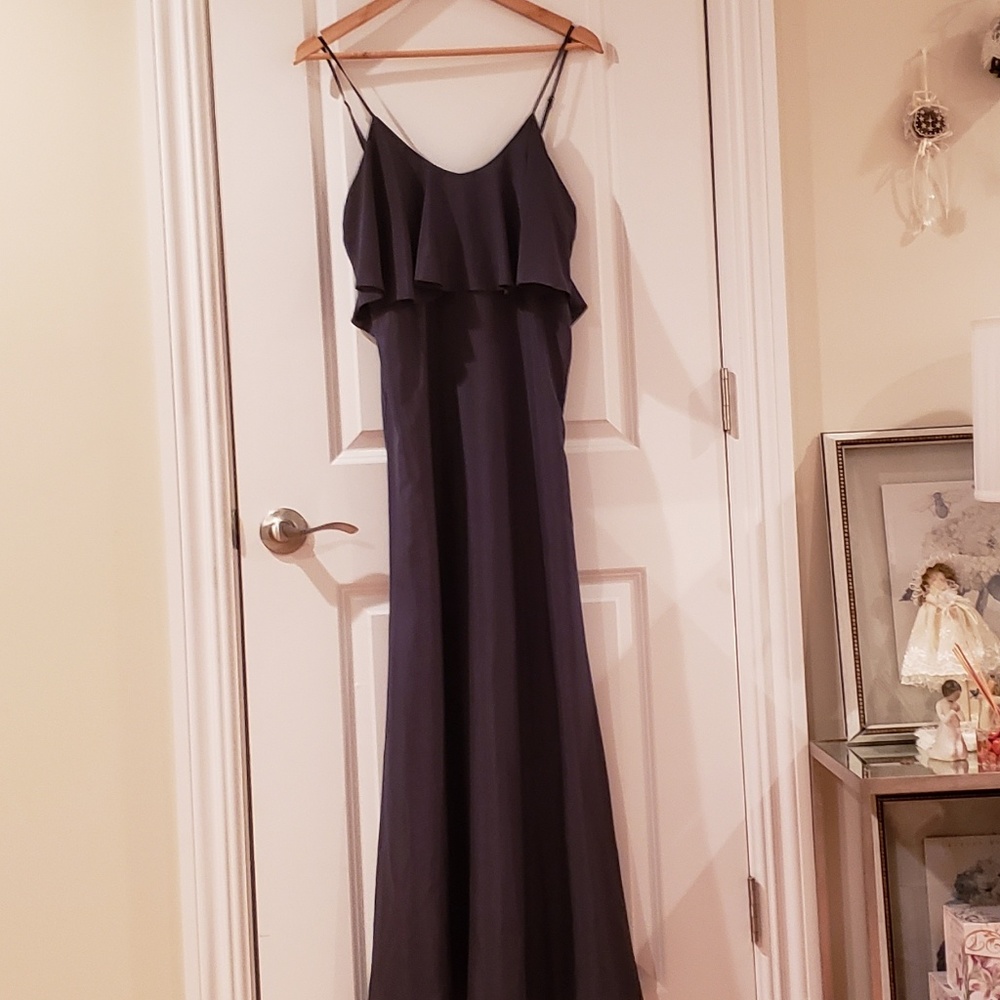 BCBG greyish green slip dress.